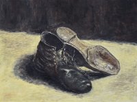 Le Scarpe 2 - Soggetto originale di Vincent Van Gogh  Olio su tela - 30 x 40